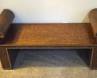 Crocodile Faux Leather Bench