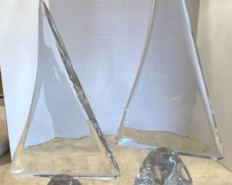 Two HandBlown Glass Ships
