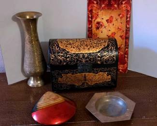 Black, Red And Brass Decor