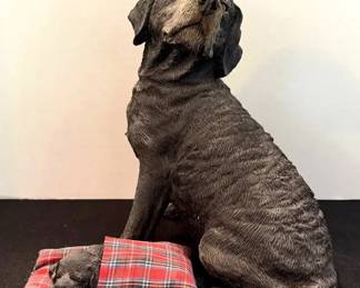 Mother Dog Puppy Sculpture