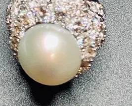 David Webb Diamond Platinum Pearl Dome Ring