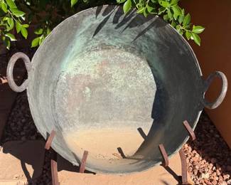 Enormous Antique Hammered Copper Pot