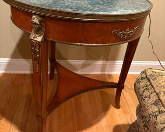 John Widdicomb empire style marble top with gilt metal edge