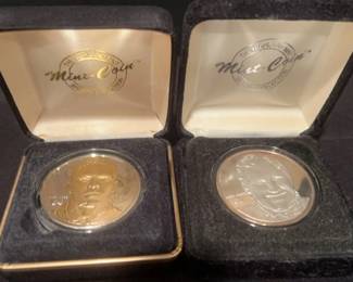 2 Highland Mint Sports Coins Randy Moss, Mario Lemieux