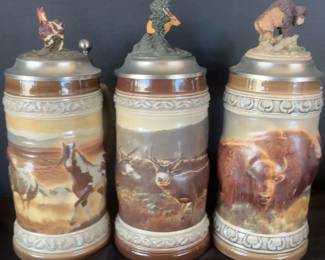 3 S P. Gerz Animals Of The Prairie Steins