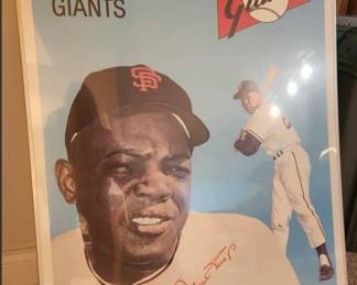 Signed Willie Mays poster