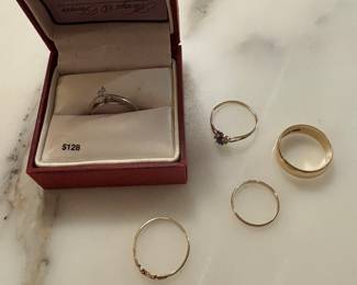 Ask cashier to see gold rings 14k and 10k