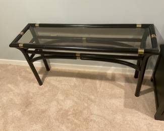 Black Lacquer Bamboo Sofa Table
