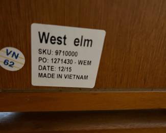 R28 - $650. West Elm Mid Century Style Hall Stand. Measures 34" wide x 14.75" deep x 76.25" tall. Has hooks for jackets, a bench and 2 drawers! Excellent Condition!