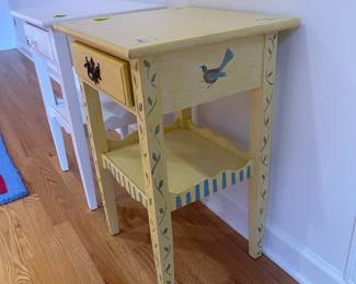 R48 - $35 EACH Drexel. Measures 18" x 16" x 27" tall. They are the same tables but painted for different rooms.