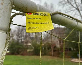 R55 - $500. Kwik Goal WC-24GAW Soccer Net Goal 8' x 24'. Net is good - just a little dirty from being outside but lots of life left!