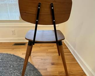 R36 - $600 SET. CB2 Table Measures 4' across x 30.25" tall. 4 Vega Dining chairs in very good vintage condition! Purchased over 20 years ago at a boutique furniture store in CT. Glass has some minor scratches from use but very good condition.