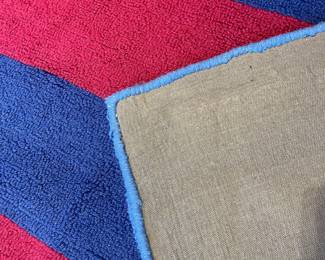 R46 - $75. Pottery Barn Kids "Rugby Stripe" area rug. 100% wool. Measures 120" x 97". Very good condition!