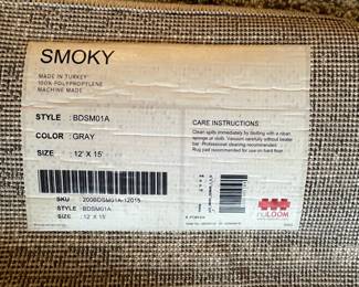 R38 - $60. LARGE 12' x 15' NuLoom Rug. Smoky. Very good condition!