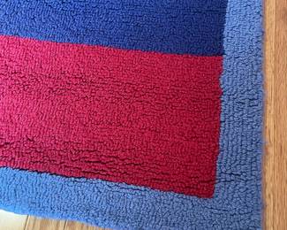 R46 - $75. Pottery Barn Kids "Rugby Stripe" area rug. 100% wool. Measures 120" x 97". Very good condition!