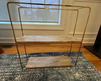 R34 - $20. Metal Wall Shelf. Measures 20" wide x 4.25" deep x 20.25" tall.