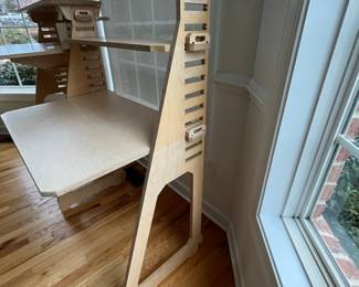 R7 - $450. WFH Standing Desk. Model WFH Double Wide Desk. Measures 31.5" wide x 22.5" deep x 48" tall. Desk height is adjustable. Shorter side is 31.5" wide x 22.5" deep x 47.5" tall.