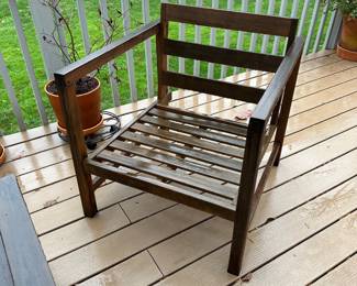 R57 - $125. Safavieh Patio Set. Bench, 2 Chairs & Coffee Table. We do have the cushions they were just being stored to keep dry for you! Good condition with lots of life left.