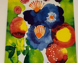 R9 - $25. Large Framed Fabric Wall Art. Measures