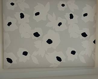 R4 - $25. Large Framed Fabric Wall Art.