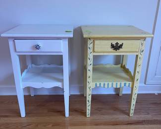 R48 - $35 EACH Drexel. Measures 18" x 16" x 27" tall. They are the same tables but painted for different rooms.