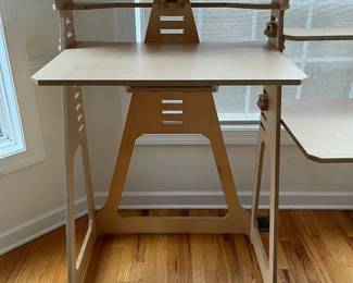 R7 - $450. WFH Standing Desk. Model WFH Double Wide Desk. Measures 31.5" wide x 22.5" deep x 48" tall. Desk height is adjustable. Shorter side is 31.5" wide x 22.5" deep x 47.5" tall.