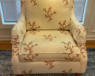 R31 - $150. Furnitureland South Arm Chair. Measures 31" wide x 34" deep x 18.25" floor to seat x 35" tall.