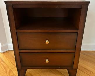 R17 - $40. Single Nightstand. Measures 21.75" wide x 17.25" deep x 26.5" tall. Drawer slides easily - very good condition.