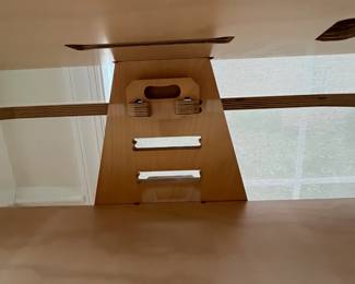 R7 - $450. WFH Standing Desk. Model WFH Double Wide Desk. Measures 31.5" wide x 22.5" deep x 48" tall. Desk height is adjustable. Shorter side is 31.5" wide x 22.5" deep x 47.5" tall.