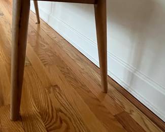 R14 - $40. Upholstered Bench. Wooden Frame. Sturdy just a bit of wear on the top. Measures 42" wide x 16.5" deep x 17" tall.