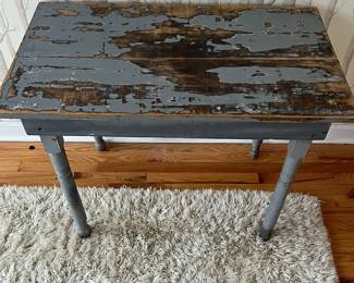 R20 - $75. Small primitive table, slate blue finish
Measures 36”W x 21”D x 27”T