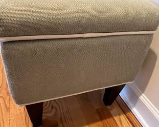 R23 - $40. Storage Bench. Measures 44" x 17" x 18" tall. Works great! Minor staining on the top - might clean off.