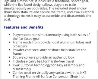 R55 - $500. Kwik Goal WC-24GAW Soccer Net Goal 8' x 24'. Net is good - just a little dirty from being outside but lots of life left!