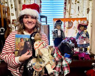Shauna with American Girl Dolls.