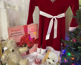 Assorted Christmas Items, Lil Girls Dress Velvet