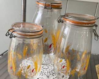 Kitchen Storage Jars Sealed Wheat Pattern