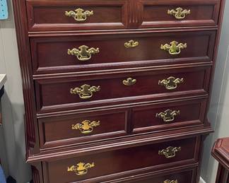 Bassest Highboy Dresser with Six Deep Drawers Dove Tailed