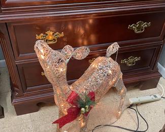 Lighted Gold Tone Reindeer
