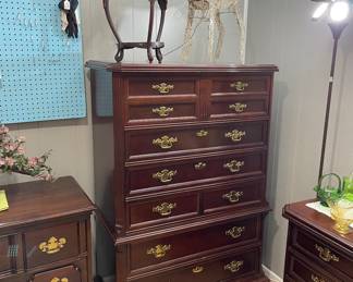 Bassest Highboy Dresser with Six Deep Drawers Dove Tailed