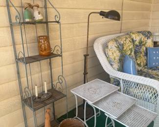 outdoor nesting tables and shelf