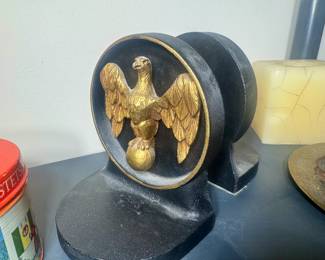 vintage brass eagle bookends