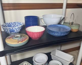 various kitchenware and serving dishes