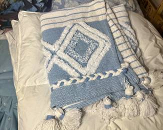 down comforter and throw blanket