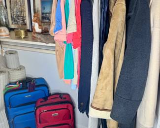 clothing, coats, art, luggage
