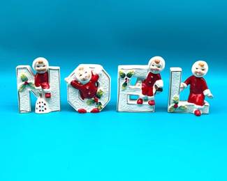 Lipper and Mann Creations Ceramic Noel Candle Holders