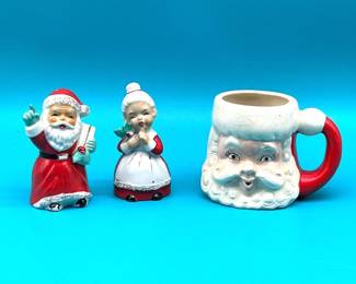Lefton Santa and Mrs. Claus  with Santa mug
