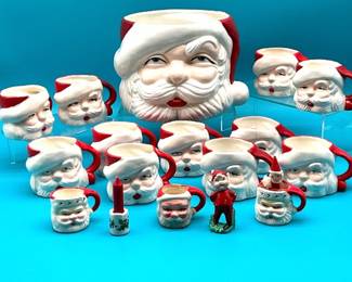 Santa punch bowl and mugs