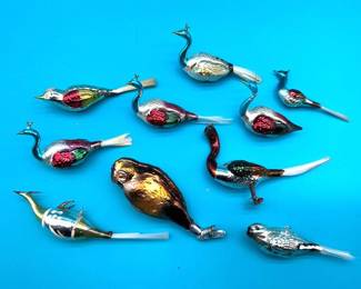 Glass Bird Ornaments 