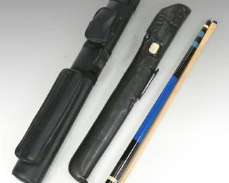 Meucci, Rage and Blue Diamond Wood Pool Cues with Cases