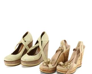 Chloé Platform Cork Wedge Sandals and Chloé Ankle Strap Platform Wedges